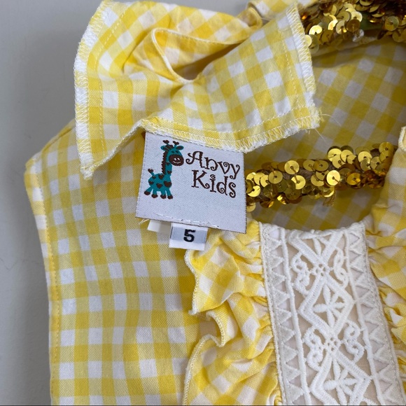 Anvy Kids Gingham Ruffle Shift Dress - Picture 4 of 6